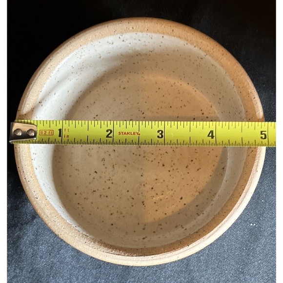 Blue stripe stoneware crock with lid with sail boat  6” X 2.5” - Picture 11 of 11